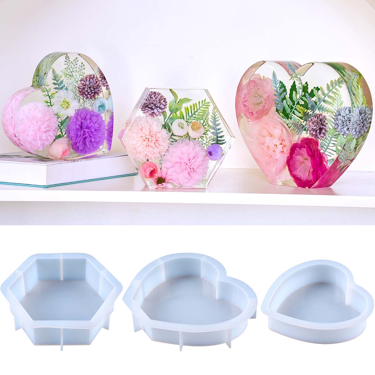 Resin Craft Ideas - قالب سيليكون كبير على شكل قلب