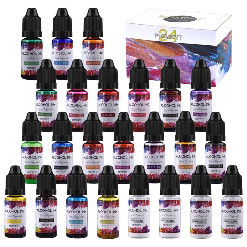 Resin Pigment Set - 24 لون/مجموعة 10 مللي الصباغ الراتنج
