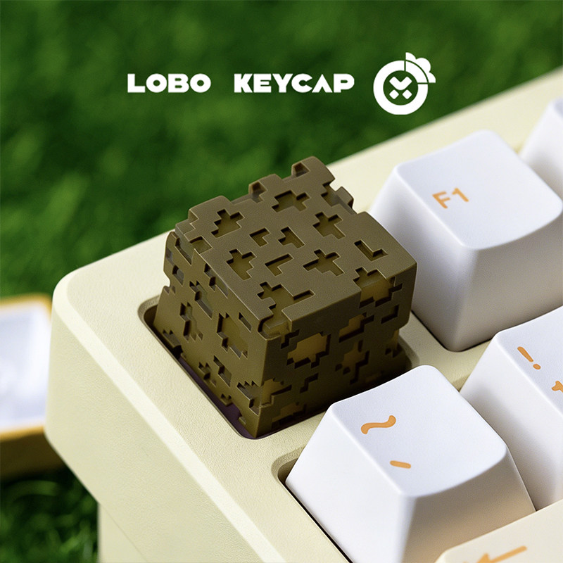 Resin Craft Minecraft - أغطية مفاتيح شفافة بتصميم كرتوني مربع