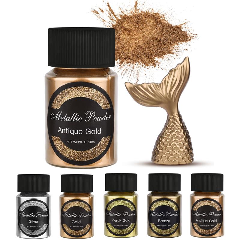Resin Pigment Set - 20 مللي لامع لامع الذهب والفضة