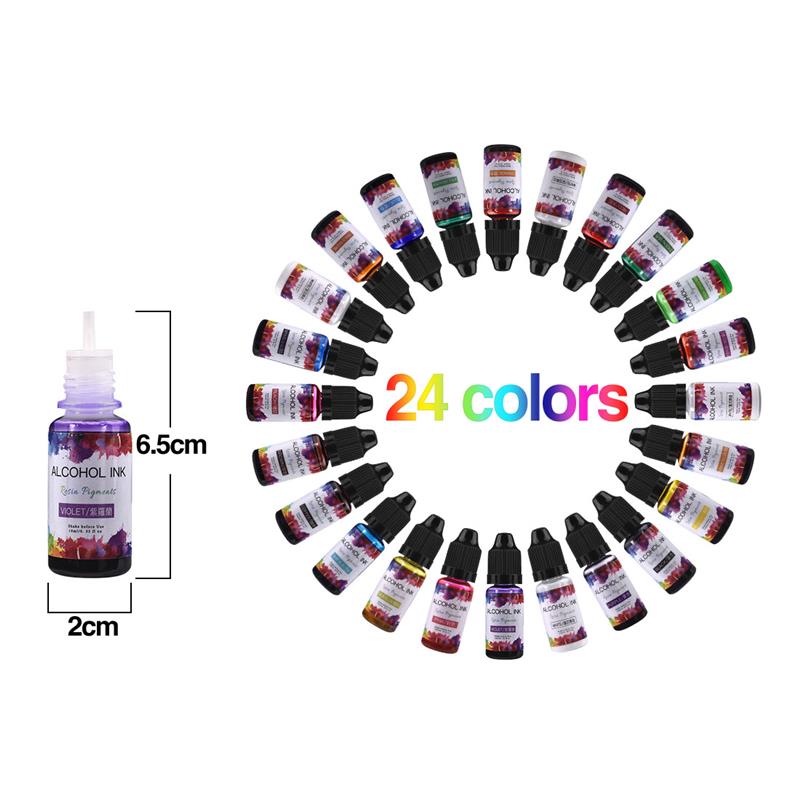 24 لون/مجموعة 10 مللي الصباغ ا - مراجعة Resin Pigment Set وسعره