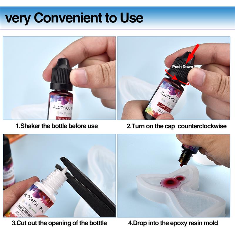 24 لون/مجموعة 10 مللي الصباغ ا - مراجعة Resin Pigment Set وسعره