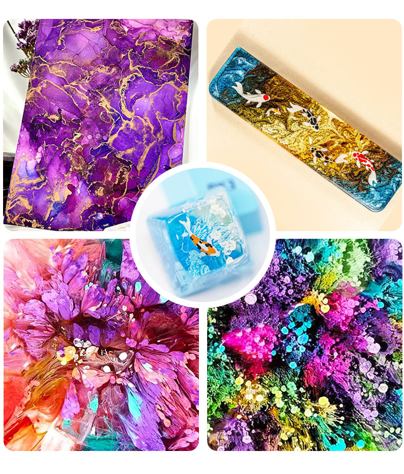 10 مللي الكحول الحبر الفن الاي - مراجعة Resin Pigment Set وسعره