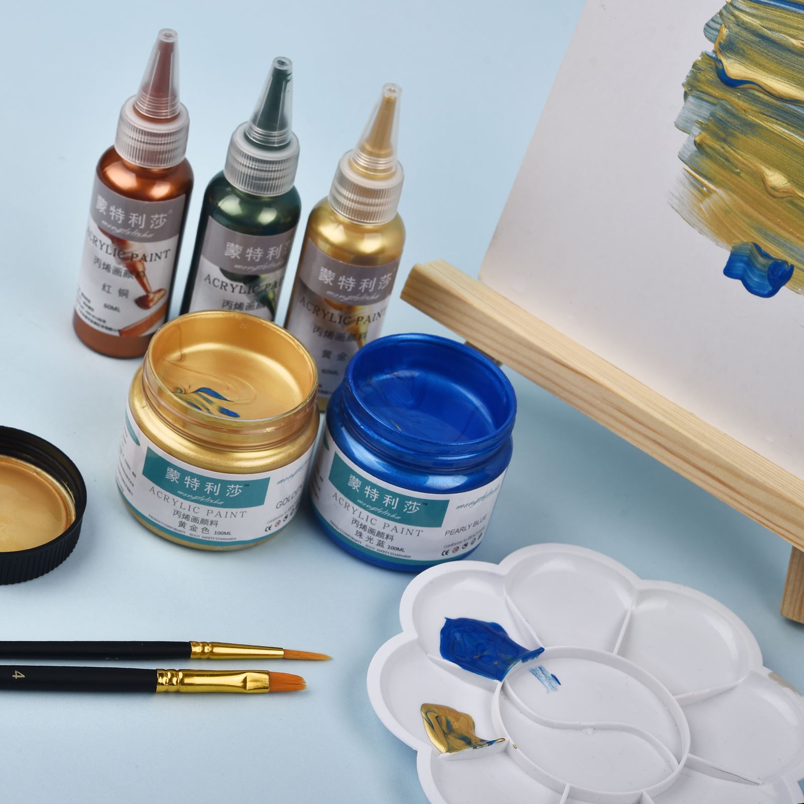 طلاء معدني من الأكريليك اللؤلؤ - مراجعة Resin Pigment Set وسعره