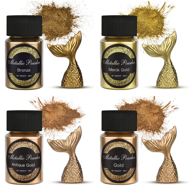 20 مللي لامع لامع الذهب والفضة - مراجعة Resin Pigment Set وسعره